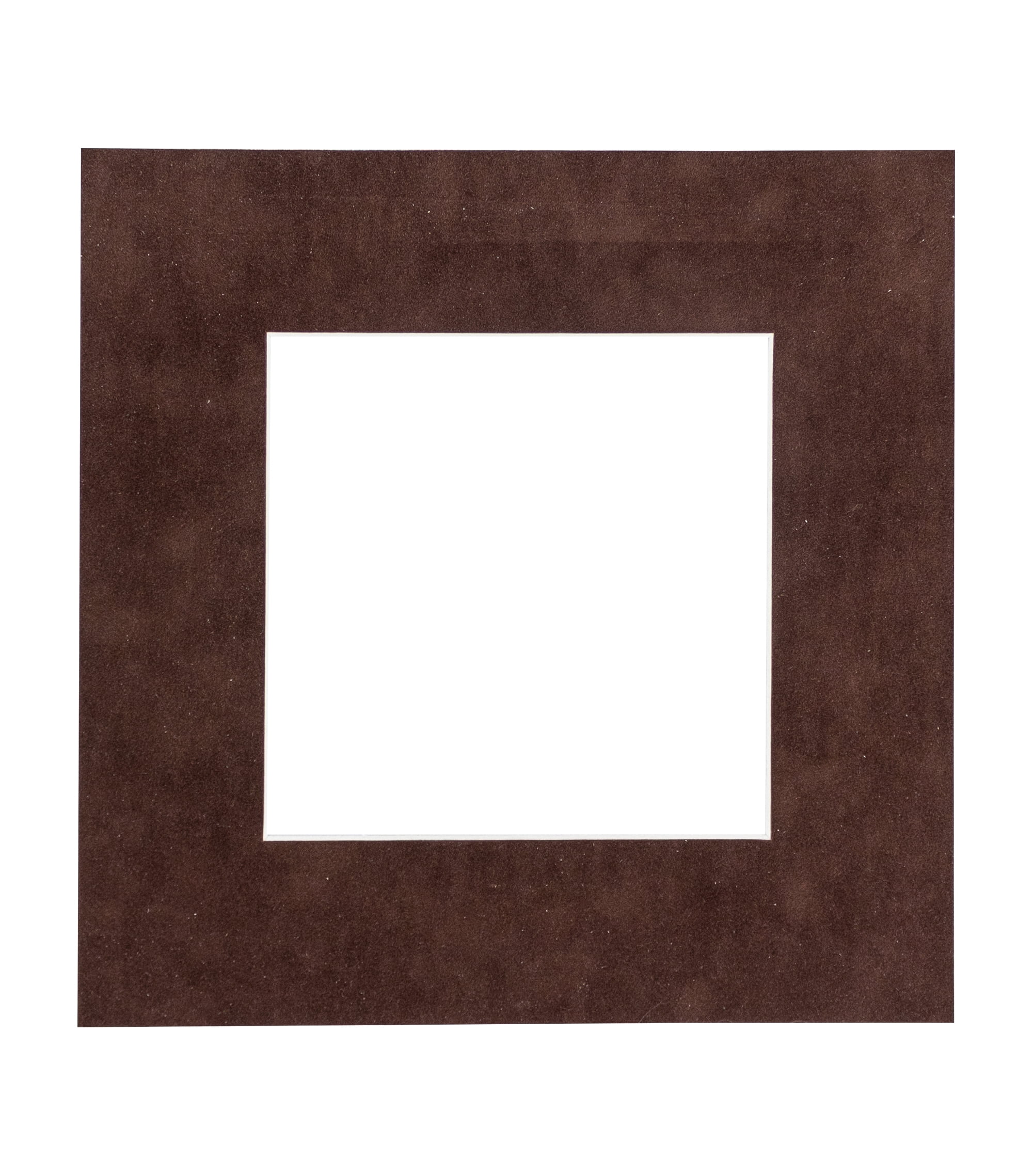 Cocoa Suede Acid Free 20x20 Picture Frame Mats with White Core Bevel