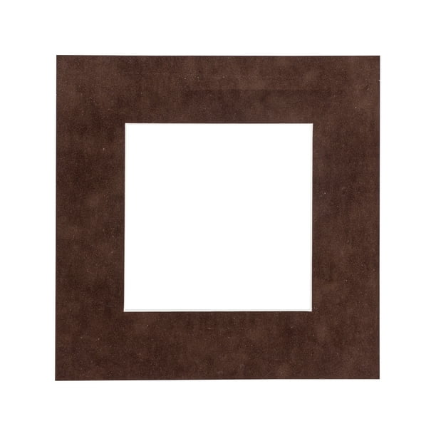 Cocoa Suede Acid Free 20x20 Picture Frame Mats with White Core Bevel