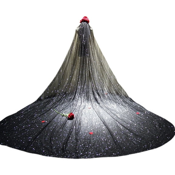 COMEET Wedding Veil, Women Mesh Ultra-Long Trailing Cathedral Wedding Veil Luxury