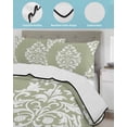 thumbnail image 4 of Baroque Sage Green Twin Size Down Alternative Comforter, Lightweight Comforter Quilt Bedding Set with Pillow Shams Vintage Damask Classic Floral All Seasons Bed Comforter Duvet Insert 68"x86", 4 of 7