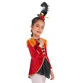 thumbnail image 5 of Aislor Girls' Circus Ringmaster Showmen Costume Kids Halloween Cospaly Tailcoat Jacket 4-16 Red 16, 5 of 7