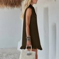 thumbnail image 7 of Eawtki Women's Collared Sleeveless Mini Dress Ruffle Trim Button Front With Pockets Loose Fit Casual Shirt Dress For Women, 7 of 7