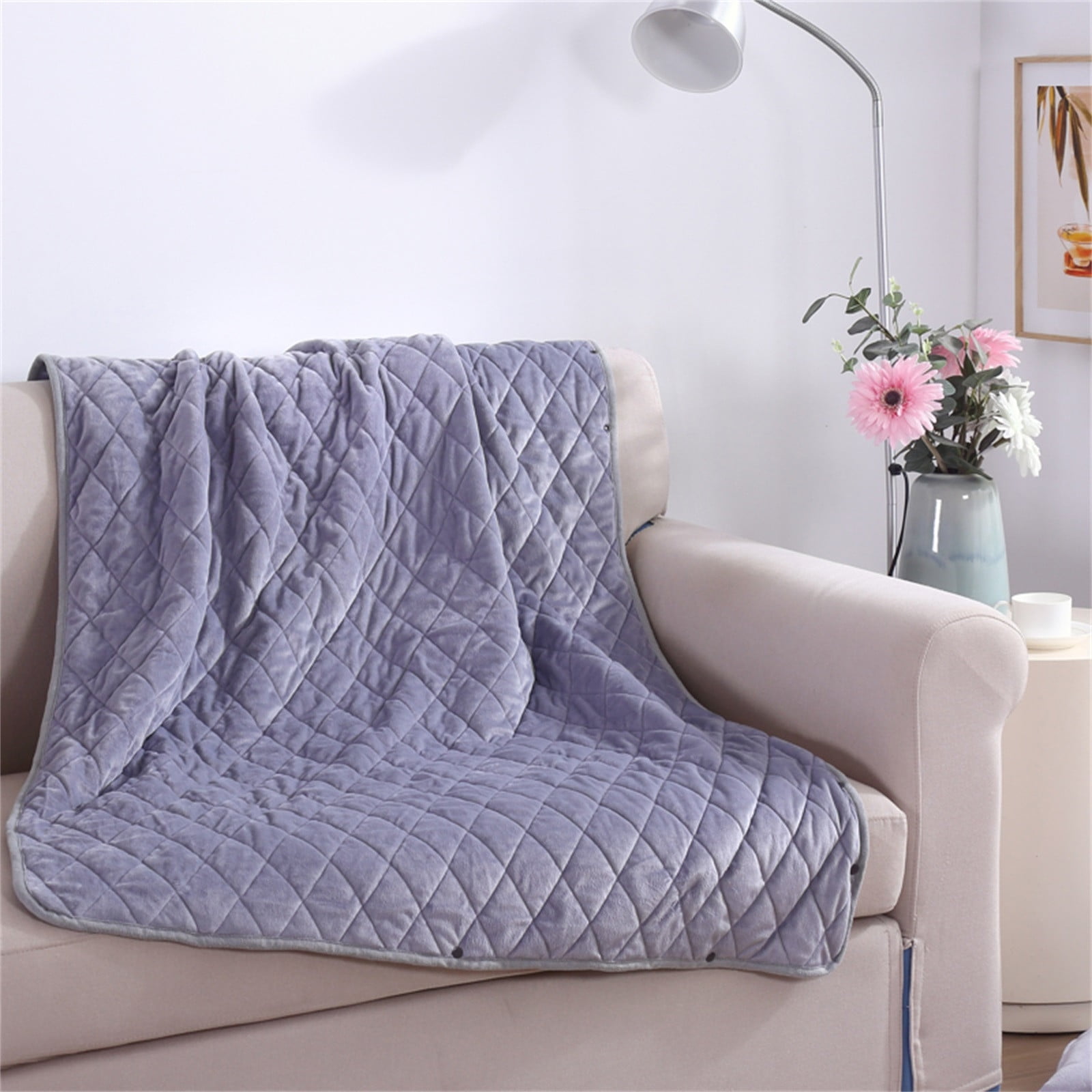 Portable USB Heated Blanket Battery Operated, USB Heated Blanket 3 Heating Levels Without Battery Pack, Plush Flannel Wearable Electric Heated Blanket, 3Hrs Auto Off&Overheat Protection 75x120cm