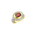 thumbnail image 5 of RYLOS Rings for Women 14K Gold Plated Silver Ring Classic 9X7MM Oval Gemstone & Diamonds January Garnet Jewelry Size 10, 5 of 8