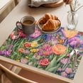 thumbnail image 3 of Country Floral Art Placemats Set of 1, Watercolor Colorful Flowers Plant Non-Slip Place Mats Washable Table Mats for Kitchen Dining Table Decorations Indoor/Outdoor, 3 of 9