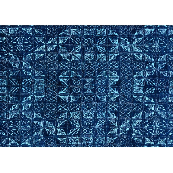 Ahgly Company Indoor Rectangle Abstract Light Blue Modern Area Rugs, 2' x 3'