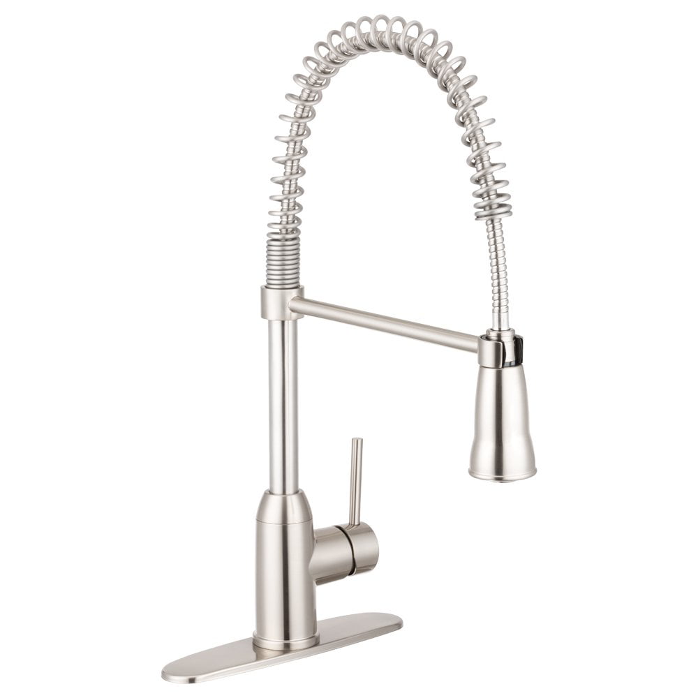 Rainer Coil Pull Down Kitchen Faucet - Brushed Satin ...