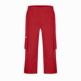 thumbnail image 6 of Resicozy Mens Long Cargo Shorts Below Knee with Pockets Lightweight Summer Baggy Classic Shorts Wine L, 6 of 7