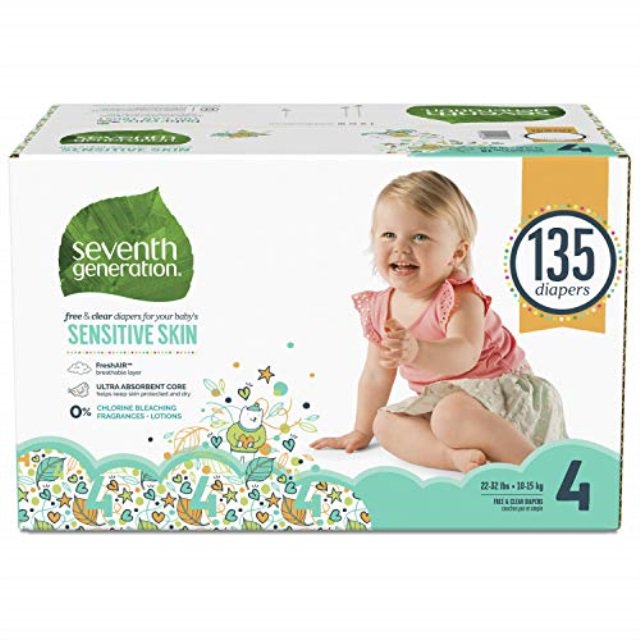 seventh generation baby diapers for sensitive skin, animal