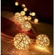 thumbnail image 4 of Rattan Lichterkette Solar Warmweiß, 20 LEDS 4.8M 2Modes Außen Lichterketten Solar Lampions Wasserdicht Weihnachtsbeleuchtung für Gärten Häuser Outdoor (Warmweiß), 4 of 5