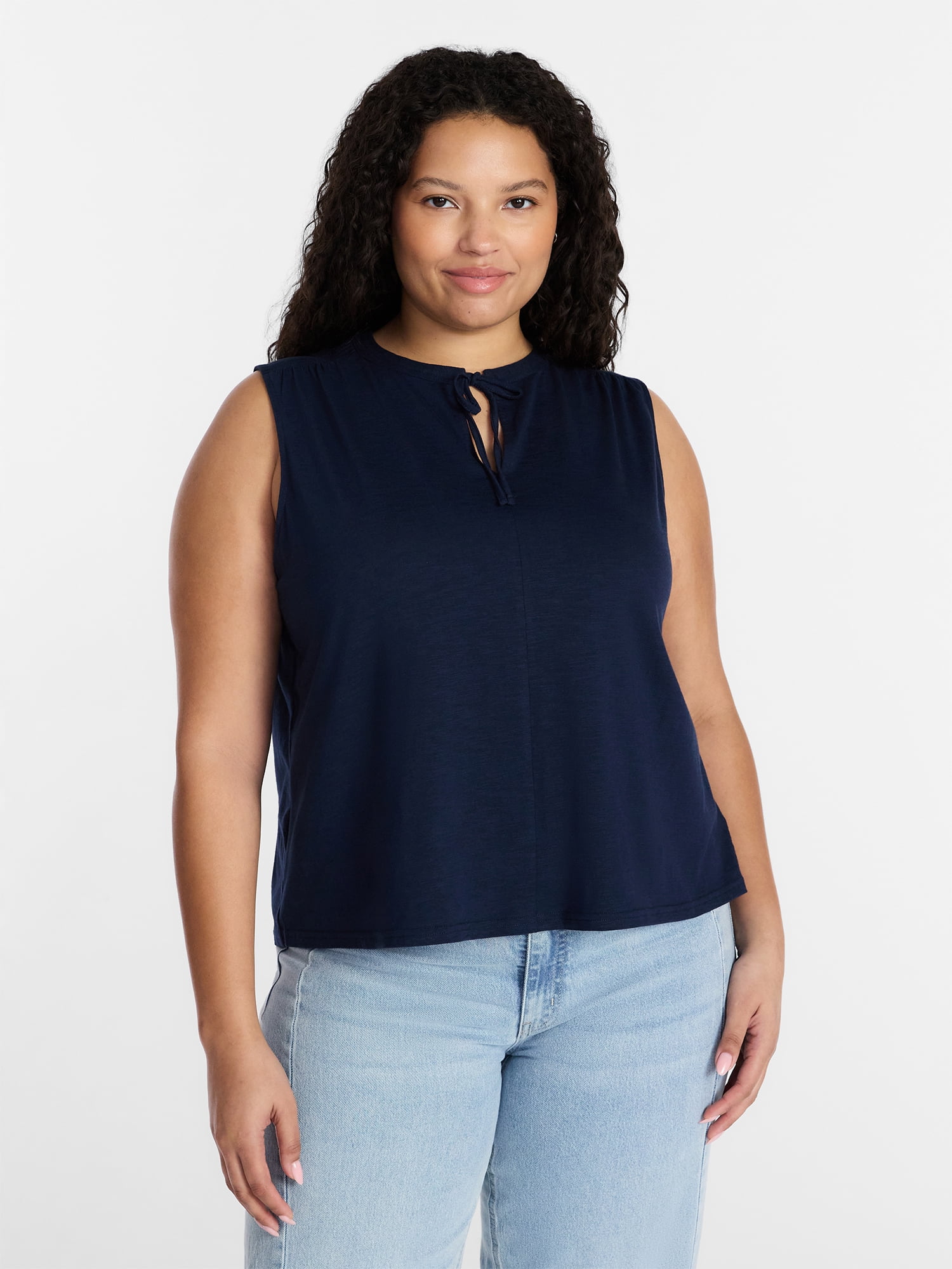 Time and Tru Women’s Tie Front Top, sizes XS-XXXL