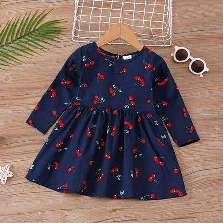 

AOOCHASLIY Baby Days Spring Baby Girls Long-sleeve Floral Cotton Dress