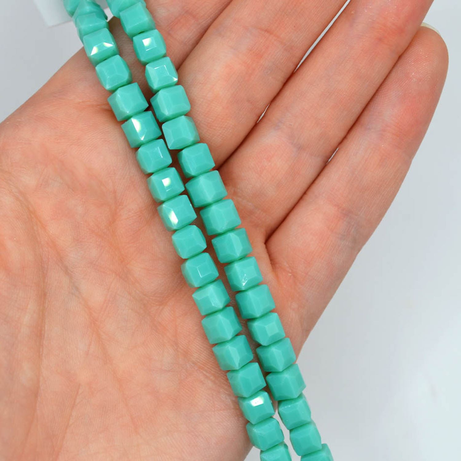 (2 pack) Jesse James Glass Strand Cubes Bead – Aqua, 1 Piece, Multi-Purpose for Teens and Adults