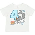 thumbnail image 3 of Inktastic 4th Birthday Shark with Cake Boys or Girls Toddler T-Shirt, 3 of 5