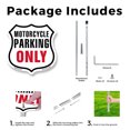thumbnail image 3 of Motorcycle Parking Only 12 inch X 12 inch Shield Shaped Rust-Free Aluminum Metal Sign with Aluminum Mounting Stake Weather Resistant Made in the USA, 3 of 8