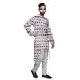 thumbnail image 2 of Atasi Cotton Slub Printed Fashion For Men Asymmetric Button Down Kurta For Men, 2 of 5