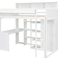 thumbnail image 4 of White Twin Loft Bed With Ample Wardrobe Space, Wood Measures And Multiple Storage,, 4 of 7