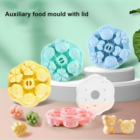 

Pastry Mold 6-Cavity Handle Design Sealed Lid Steam Hole Easy to Release Heat-resistant Fox Bear Cake Stencil Kindergarten Tool