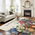 thumbnail image 3 of 8x10 Area Rugs for Living Room, Farmhouse Floral Non Slip Area Rugs for Kitchen Bedroom Entryway, Vintage Spring Flowers Botanical Washable Carpet Runner Rug Floor Mats for Bedroom Home Decor, 3 of 9