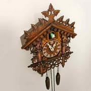 Cuckoo Clock Vintage Large Wooden Wall Clock Handcrafted Cuckoo Clock Traditional Chalet Forest House Clock Handcrafted Wooden Wall,9.50x4x17.72 inches Inch Brown