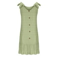 thumbnail image 6 of UPPADA Summer Dresses for Women Plus Size Short Sleeve Crewneck T Shirt Dress Dressy Casual Ruffle Flowy Beach Sundresses Boho Smocked A-Line Flowy Midi Sun Dress Mint Green,XXXL, 6 of 7