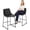 Black-23 Inch - 2 PCS, variant on 23'' Counter Height Bar Stools Bar Chairs Set of 2 Modern PU Leather Bucket Chairs with Back Soft Foam Filled Metal Frame Bar Stools with Footrest for Pub, Bistro, Kitchen, White