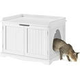 thumbnail image 2 of Cat Litter Box Enclosure, Hidden Litter Furniture, Cat Washroom, Pet Crate, Decorative Storage Bench Pet Side Table for Large Cat Kitty, White, 2 of 9