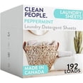 thumbnail image 1 of The Clean People Laundry Detergent Sheets - Laundry Soap - Ultra Concentrated, Recyclable Packaging, Stain Fighting - Peppermint, 192 Pack, 1 of 1