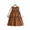 Khaki, variant on LYMAYTER Girls Long Sleeve Dress Kids Round Neck Bow Decor Dress Everyday Activities Knee Length Style 2-7Y