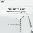 thumbnail image 4 of 6-PC Short Queen Sheet Set - (Extra Pillowcases, Fitted Sheet & Flat Sheet) 600-Thread-Count 100% Egyptian Cotton, Soft Breathable - Long Staple 600TC Cotton, 15-Inches Deep Pockets - Navy Blue, 4 of 7