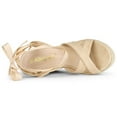 thumbnail image 4 of BLISSFUL STEP Sandales Compensées à Plateforme Espadrille à Lacets pour Femmes à Brides Croisées, 4 of 7