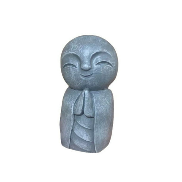 Toystoory Estatua de Jizo, escultura pequeña y bonita, resistente al desgaste, coleccionables para rezar, accesorios de estatuilla, Mini monje con manos, Jardín y Patio Toystoory HA064282-00