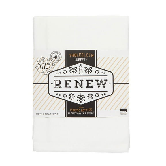 Now Designs Renew Collection 60" x 120" Tablecloth | White