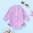 thumbnail image 2 of Happy Town Newborn Baby Girls Swimsuit Summer One-Piece Long Sleeve Floral Bathing Suit, 2 of 8