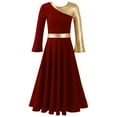 thumbnail image 4 of YONGHS Kids Girls Lyrical Dance Dress for Church Worship Praisewear Red 8, 4 of 7