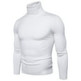 thumbnail image 2 of Suéter de cuello alto ajustado de color sólido para hombre, suéter de gran tamaño, camisa básica de cuello alto informal de moda, 2 of 5