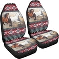 thumbnail image 3 of XYZCANDO Automotive Seat Protector Cover 2 pcs Car Seat Covers Car Front Seat Covers Interior Decor Breathable Truck SUV, Horse Pattern, 3 of 10