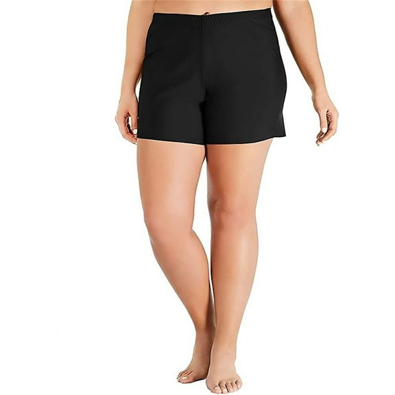 Island Escape Women's Slimming Beachwear Swim Shorts (Black, 20W) New with box/tags