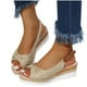 thumbnail image 4 of Zapatos de mujer de verano Boca de pescado Tacón de cuña medio Sandalias de mujer con hebilla de metal Wmkox8yii  nm8960, 4 of 7