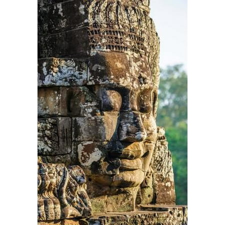 Close-Up of Stone Faces in Bayon Temple Siem Reap Cambodia Journal : 150 Page Lined (Best Month To Visit Siem Reap)