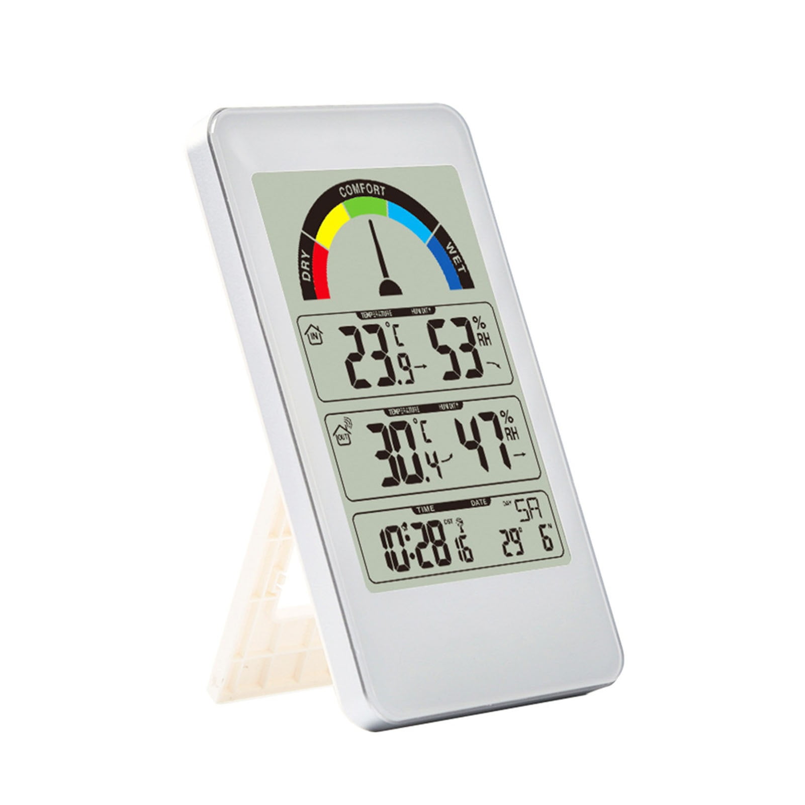 Wireless Display Digital Temperature Humidity Monitor, Weather Station Indoor Outdoor Weather Clock Hanging Type ,Easy to Operate