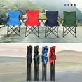 thumbnail image 4 of Chaise d'Extérieur Pliante Portable en Alliage d'Aluminium et Oxford avec Sac de Rangement - Options Rouge, Vert, Bleu, Camouflage, Bleu Foncé, Noir - Dépliée 31.5x18.9x17.1 Po, Pliée 31.5x5.9 Po, Poids Léger 4.2 Lb, 4 of 7