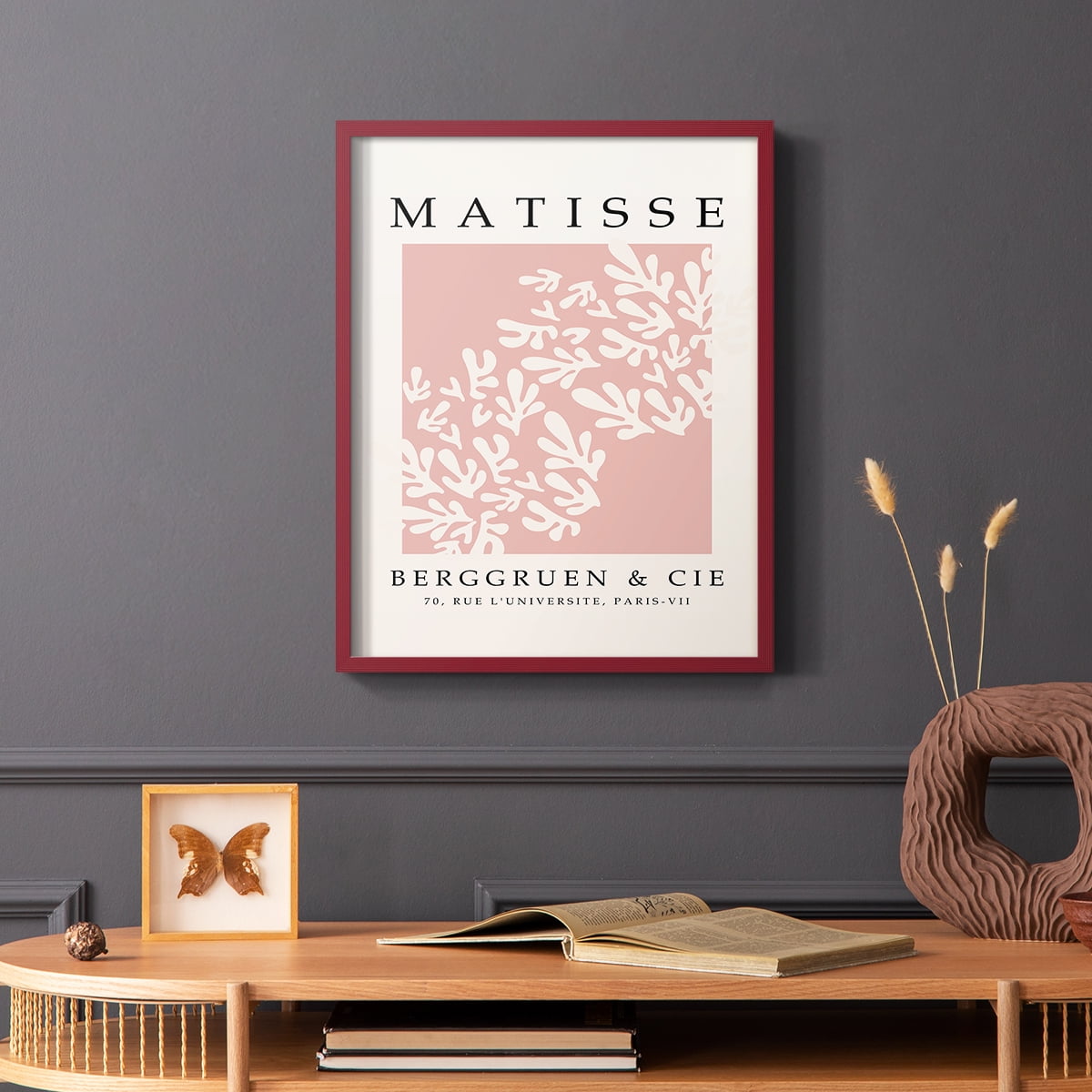 Matisse CXXIX Framed Print in Red Solid Wood 11 x 14 Framed Print