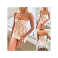 thumbnail image 2 of Michellecmm Women Summer Strapless Tube Tops Floral Print Drawstring Bandeau Vest Backless Shirts for Streetwear Aesthetic Clothes, 2 of 9