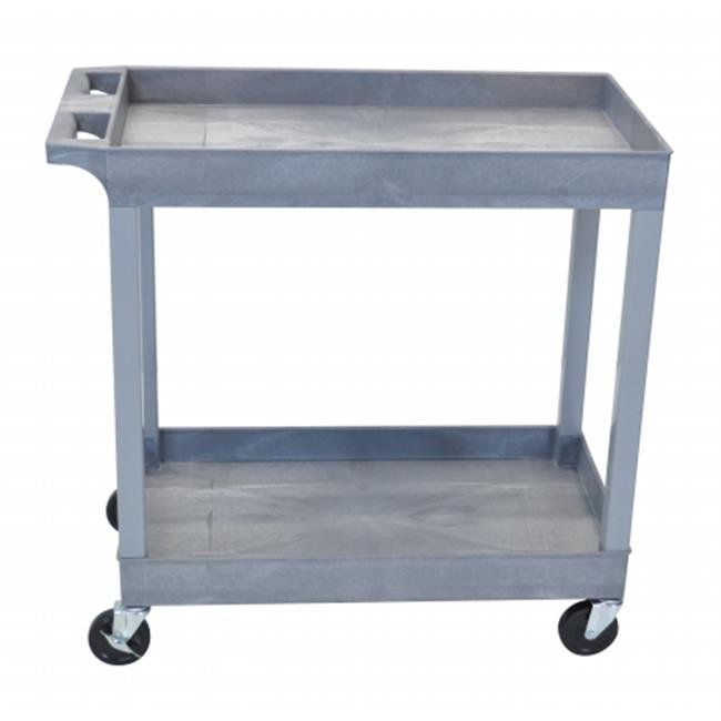 Luxor EC11G Tub Storage Cart 2 Shelves Gray , 32" x 18"