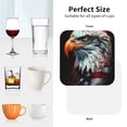 thumbnail image 6 of Pofeuu USA Bald Eagle Print Coasters for Drinks, 4Pack PU Leather Coasters, Bar Drink Coasters for Tabletop Protection, Furniture from Damage-Square, 6 of 6