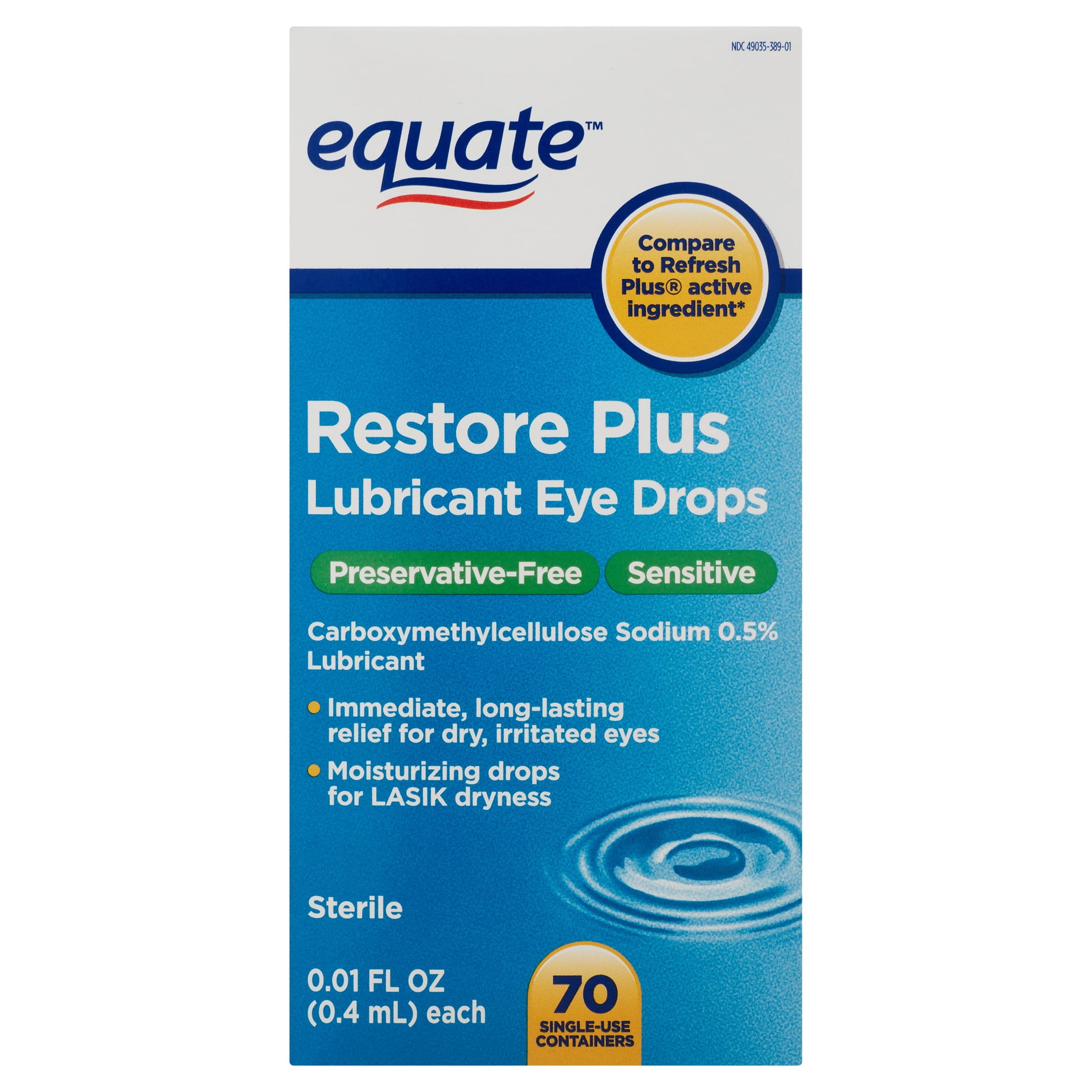 Equate Restore Plus Carboxymethylcellulose Sodium Lubricant Eye Drops