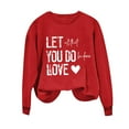 thumbnail image 4 of Meichang Sweatshirts de Vacances pour Femmes, Sweatshirt de la Saint-Valentin, Imprimé Cœur d'Amour Mignon, Pull à Manches Longues, Col Rond Décontracté, Cadeaux de Vacances, 4 of 4
