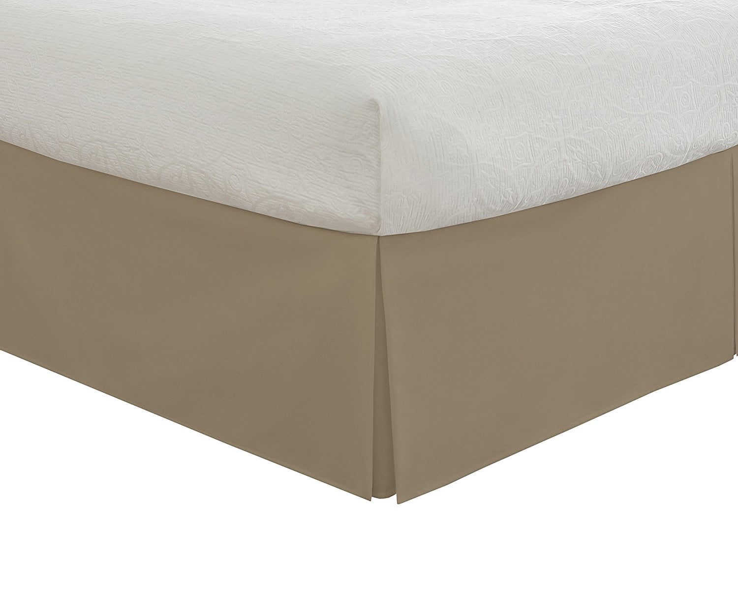 Tailored Poplin Bedskirt 14 Inch Drop Queen Mocha Quality Tailored Poplin Bedskirt 14 Inch Drop Queen Mocha Quality Materials Sewn With A Crisp Fabric Blend On White Platform Material For Smooth