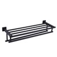 thumbnail image 2 of GERZWY Towel Shelf with Double Towel Bar Rack Organizer for Bathroom 24-Inch SUS 304 Stainless Steel Modern Wall Mount Matte Black, 2 of 4